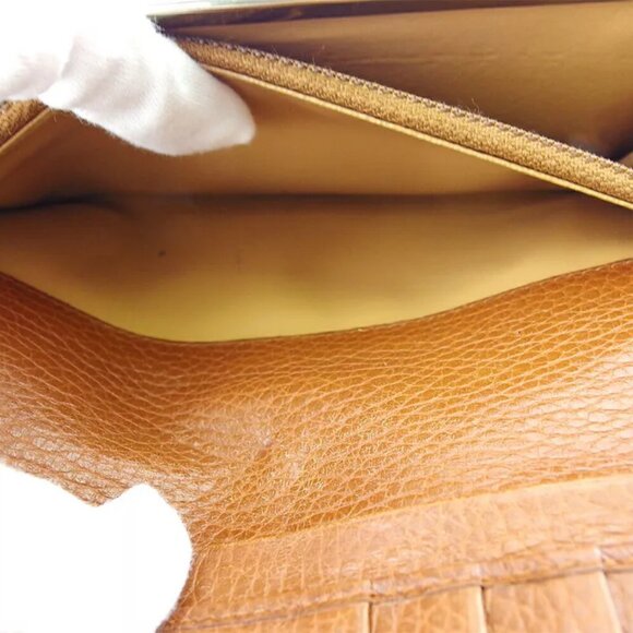 Celine Long Wallet Logo Plate Leather Authentic USED - Picture 10 of 11